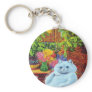 LOUIS WAIN - White Cat in Garden Study Key Chains