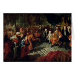 Louis XIV  receiving the Persian Ambassador cards