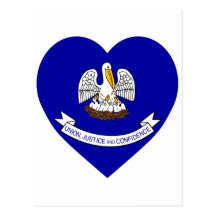 Louisiana Flag Heart Postcards