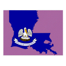 Louisiana Flag Map Post Card