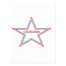 Louisiana in a star. postcards