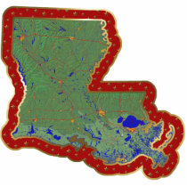 Louisiana Map Christmas Ornament Cut Out