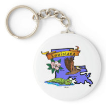 Louisiana Map Keychain