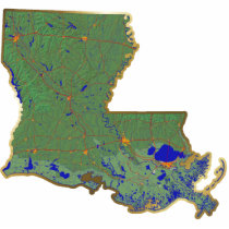 Louisiana Map Keychain Cut Out