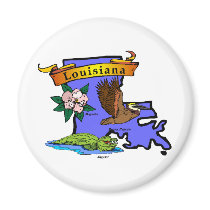 Louisiana Map Refrigerator Magnets