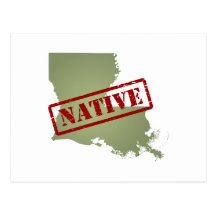 Louisiana Native with Louisiana Map Post Card