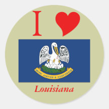 Louisiana State Flag Round Stickers