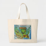 Louisiana USA Map Canvas Bag