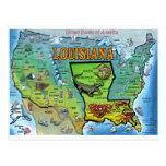Louisiana USA Map Postcard