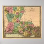LouisianaPanoramic MapLouisiana posters