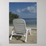 Lounge Chair on Beach Poster Print
