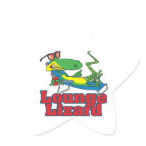 lounging lounge lizard cartoon sticker