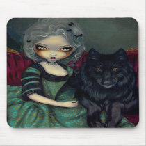 Loup-Garou:  Noir rococo gothic wolf usepad