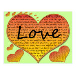 Love 1 Corinthians 13 Hearts Post Cards