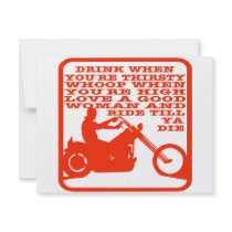 Love A Good Woman & Ride Till Ya Die Personalized Announcements