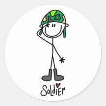 Love a Soldier Round Stickers