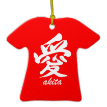 love akita christmas tree ornament