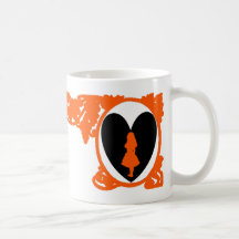 Love Alice Vintage Frame in Orange Coffee Mug