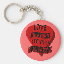 Love Always Heart Round Keychain