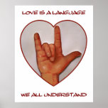 LOVE:  AMERICAN SIGN LANGUAGE: HEART POSTERS