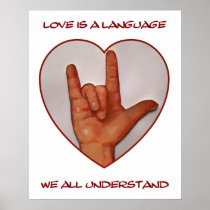LOVE:  AMERICAN SIGN LANGUAGE: HEART POSTERS