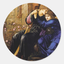 Love among the ruins Pre-Raphaelite Art Round Sticker