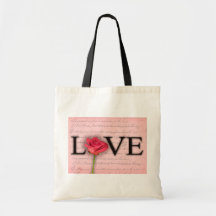 Love and a red rose bags