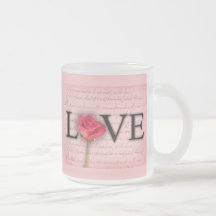 Love and a red rose coffee mug