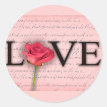 Love and a red rose sticker