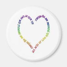 love and pleasure- rainbow heart fridge magnets