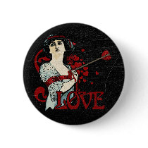 Love Arrow in the Heart Pinback Buttons
