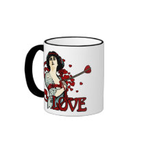 Love Arrow in the Heart Coffee Mugs