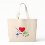 Love Art-Painted Heart Canvas Bags