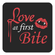 Love at First Bite Square Sticker