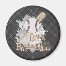 'LOVE BASEBALL' sport Magnet