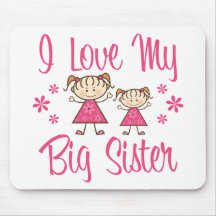 Love Big Sister Pink Girls Mouse Pads