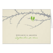 Love Birds Custom Thank You Card (green apple)