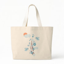 Love Birds & Delicate Flowers Tote Bags