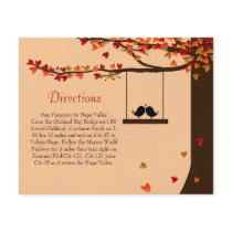 Love Birds Falling Hearts Oak Tree Directions Card