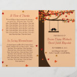 Love Birds Falling Hearts Oak Tree Program Custom Flyer