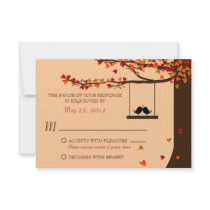 Love Birds Falling Hearts Oak Tree RSVP