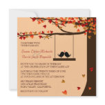 Love Birds Falling Hearts Oak Tree Wedding Invite
