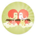Love Birds - Green stickers