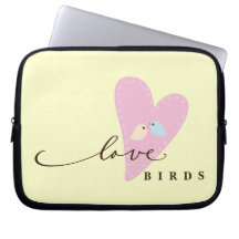 Love Birds & Heart Laptop Computer Sleeve