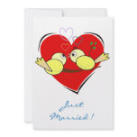 Love Birds Just Married invitations