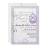 Love Birds Lilac Bridal Shower Invitations