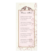 Love Birds 'n Lace - Menu or Wedding Invitation