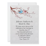 Love Birds on Cherry Blossoms Wedding Invitation