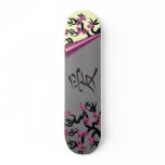 Love Birds On Sakura Tree And Chinese Love Symbol skateboards