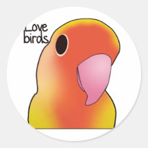 Love Birds Round Stickers